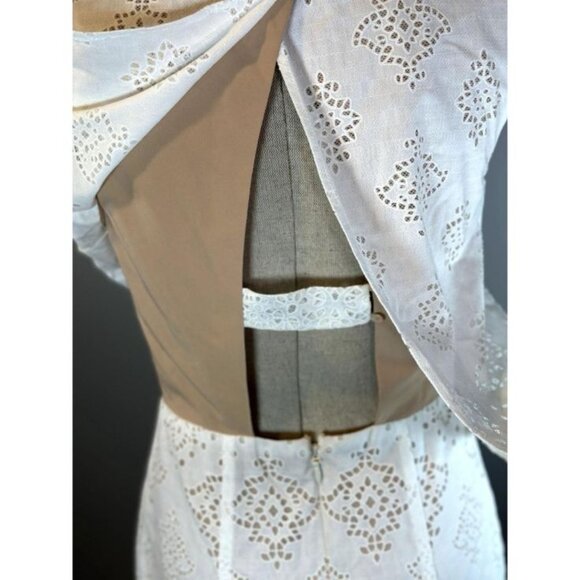 NWT BCBG MaxAzria Ivory Eyelet Boho Vivian Dress Size 6. - Picture 8 of 11